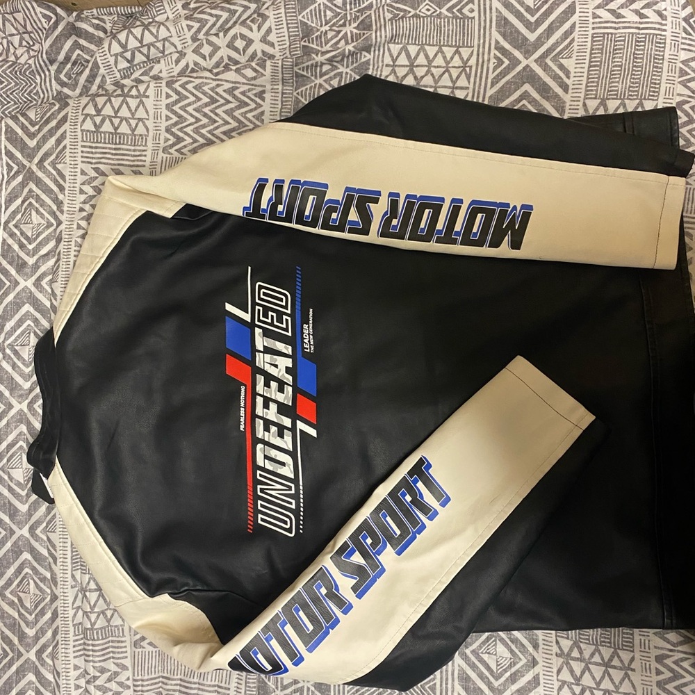 Black and Cream Motorsport Jacket - Picture 1 of 4